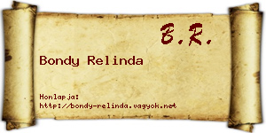 Bondy Relinda névjegykártya